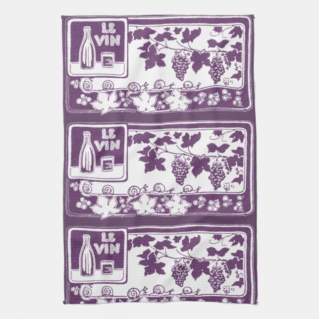 Vintage Fransk Vinklabel | Rustik vingård Kökshandduk (Vertikal)