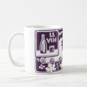 Vintage fransk vintyresetikett Rustik vingård Kaffemugg