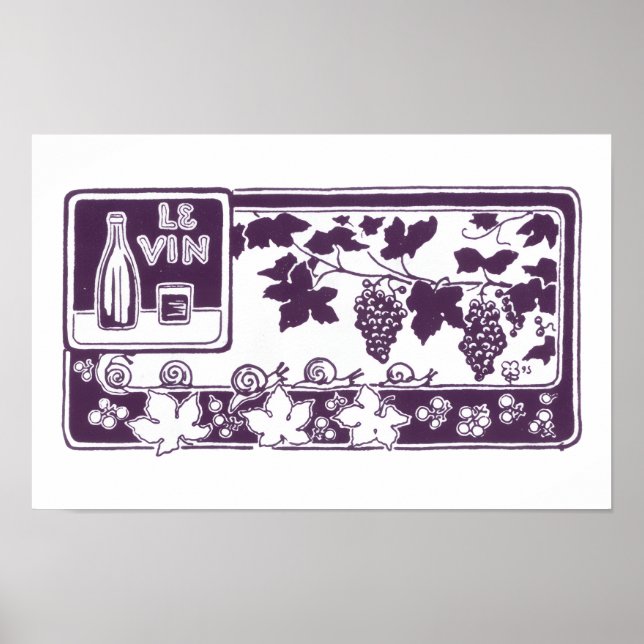 Vintage fransk vintyresetikett | Rustik vingård Poster (Framsidan)
