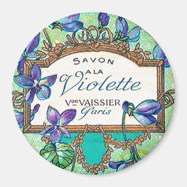 Vintage fransk violet parfym magnet (Framsidan)