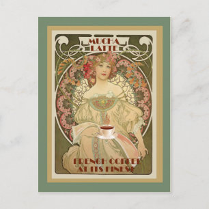 Vintage , fransk-vykort för kaffe vykort