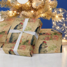 Vintage Fransk vykort Gris med Krona Blommigt