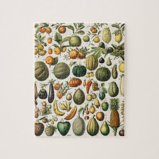 Vintage franska botaniska fruktposterkonst pussel (Vertikal)