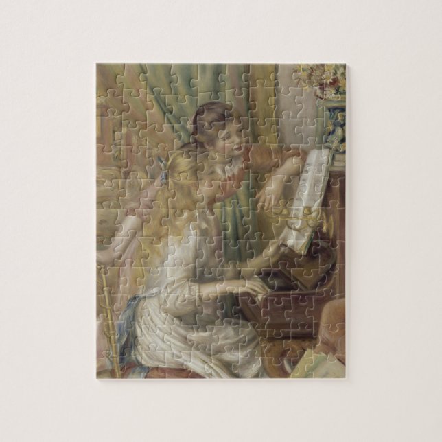 Vintage franska impressionistiska pianoflickor kon pussel (Vertikal)