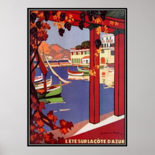 Vintage franska Riviera, frankriken - Poster