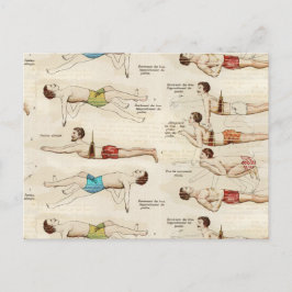 Vintage franska simmare vykort