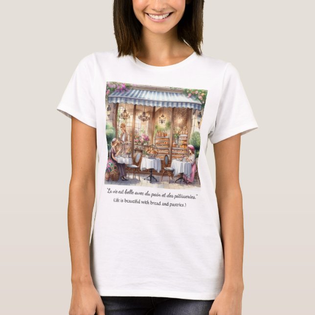 Vintage franskt bageri  t shirt (Framsida)