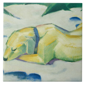Vintage Franz Marc Hund som Ljuger i Snö Kakelplatta