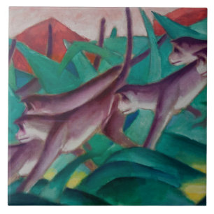 Vintage Franz Marc Monkey Frieze Kakelplatta
