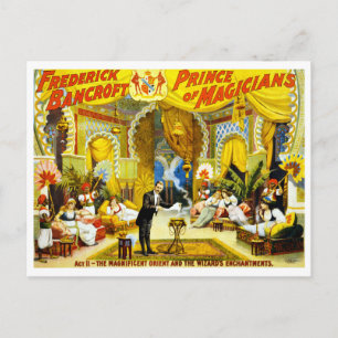 Vintage Frederick Bancroft Prince of Magicians Vykort