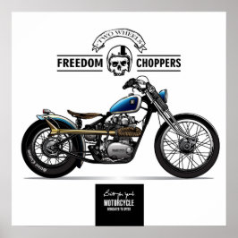 Vintage Freedom Chopper-motorcykel Poster