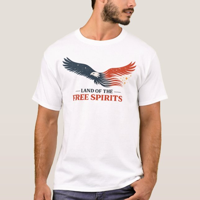 Vintage Freedom Eagle Design T Shirt (Framsida)