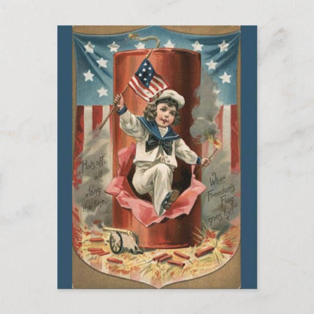 Vintage Freedom's Flag Vykort (Framsida)