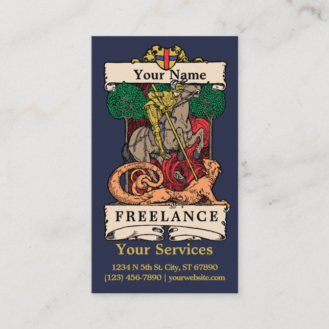 Vintage Freelance Services-mall Visitkort (Framsida)