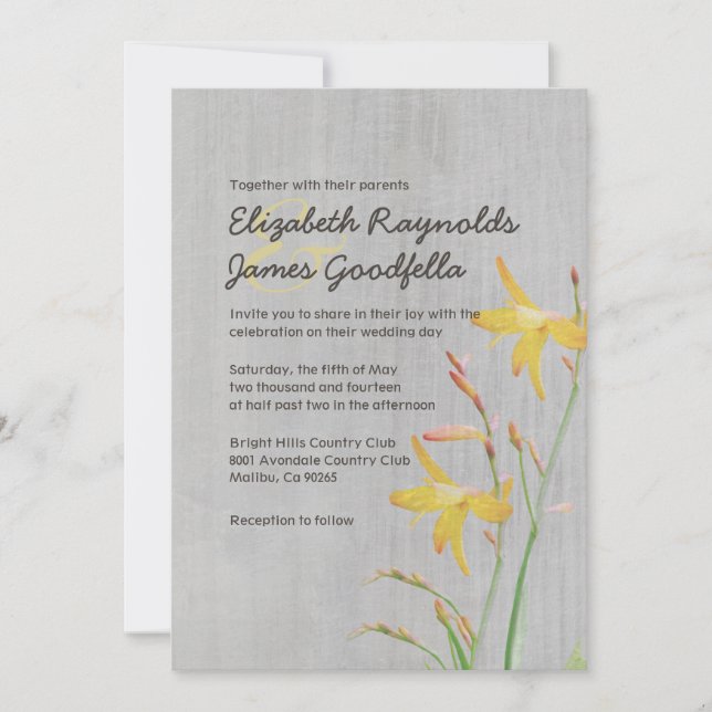 Vintage Freesia-bröllopsinbjudningar Inbjudningar (Framsida)