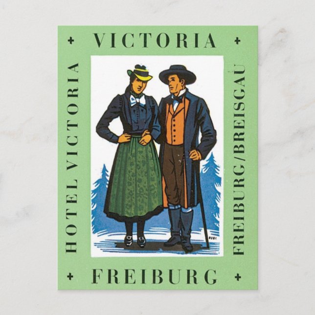 Vintage Freiburg Victoria Vykort (Framsida)