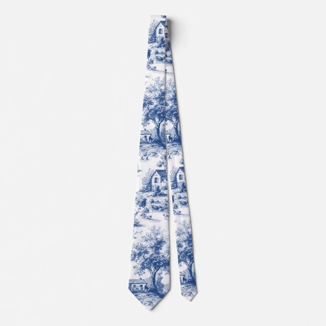 Vintage French Blue Toile de Jouy Slips (Framsida)