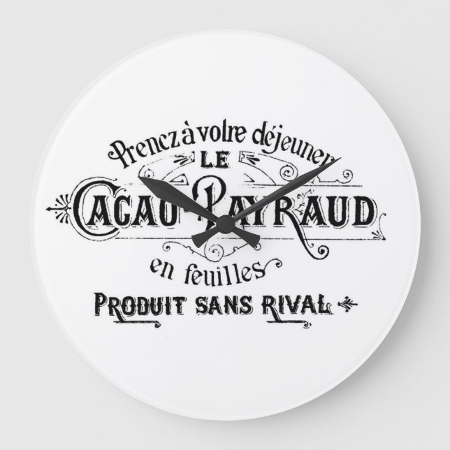 Vintage French Chocolate Ad Stor Klocka (Framsida)