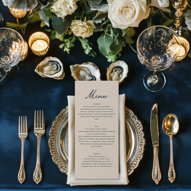 Vintage French Countryside Wedding Blue Toile Meny (Skapare uppladdad)