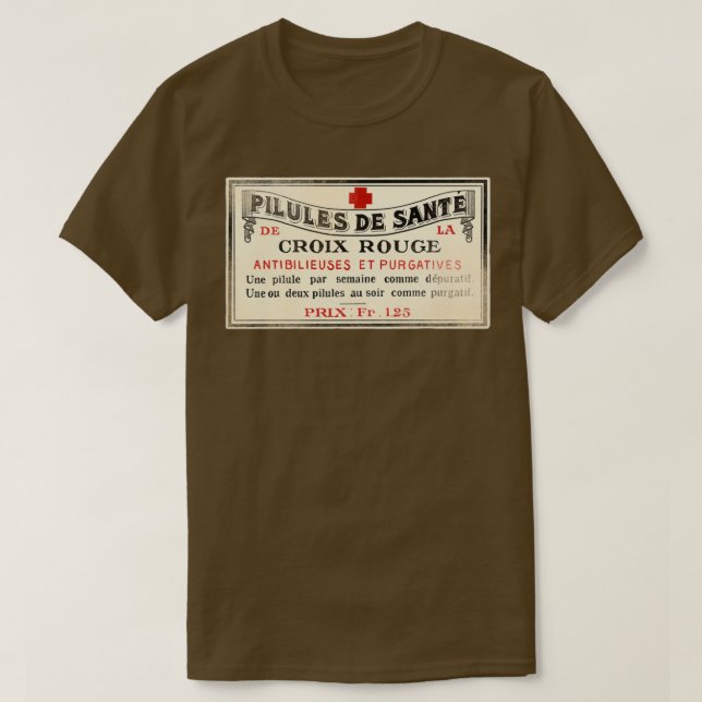 Vintage french pharmacy label t shirt (Design framsida)