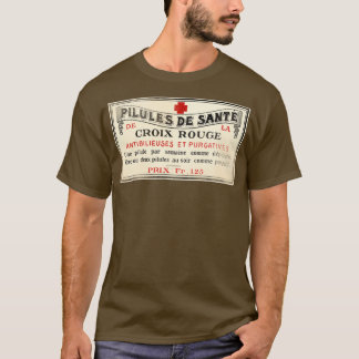 Vintage french pharmacy label t shirt
