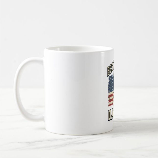 Vintage Frenchie Pappa Amerikansk Flagga Kaffemugg (Vänster)