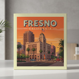 Vintage Fresno Kalifornien Kakelplatta