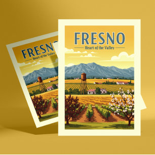 Vintage Fresno Vykort