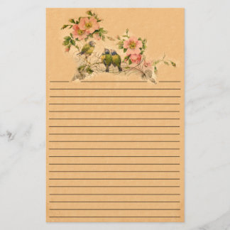 Vintage Friends- Birds and Blommigts- Stationery Brevpapper