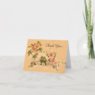 Vintage Friends-Blommigt & Birds-Tackkort Car Tack Kort