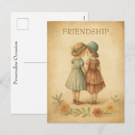 Vintage Friendship Timeless Floral Art Remembering Helg Vykort