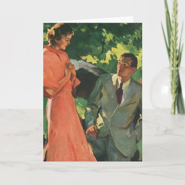 Vintage Frieri. Kan du gifta mig? Kort (Framsida)