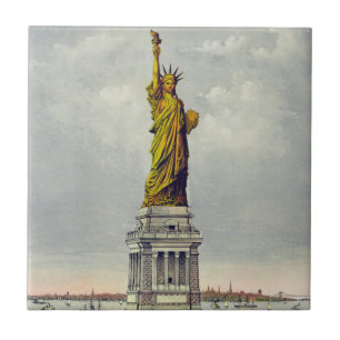 Vintage Frihetsgudinnan New York Travel Kakelplatta