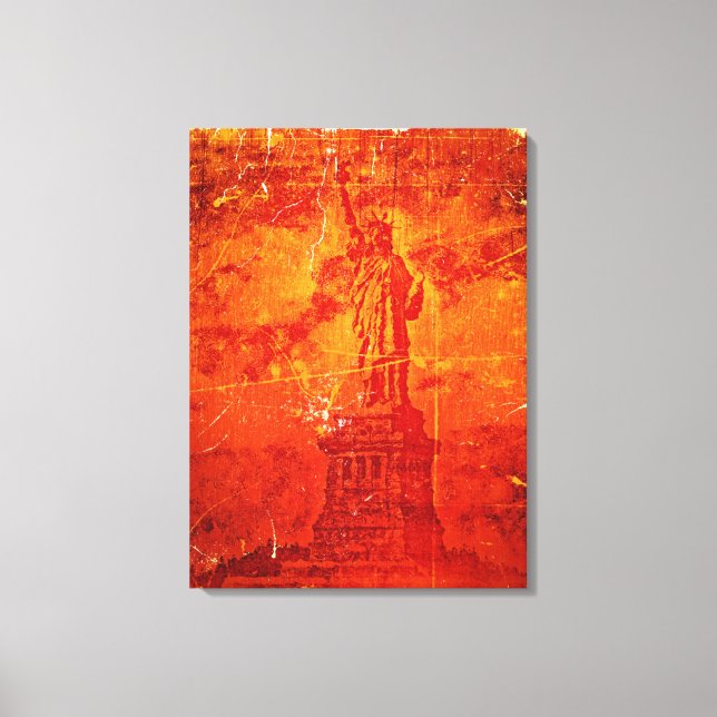 Vintage Frihetsgudinnan, New York Wrapped Canvas (Framsida)