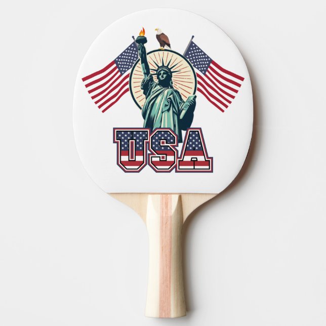 Vintage, Frihetsgudinnan Pingisracket (Framsidan)