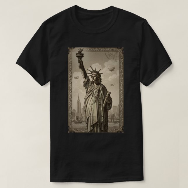 Vintage Frihetsgudinnan T Shirt (Design framsida)