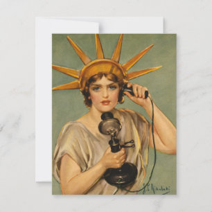 Vintage Frihetsgudinnan, WWI Patriotic Krig Ad