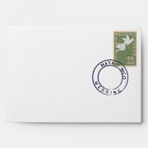 Vintage frimärke bröllop