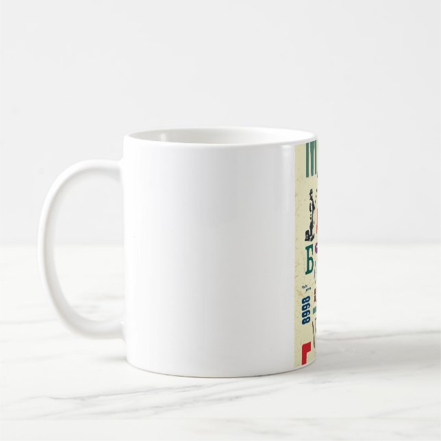 Vintage Frimärke: Dokumentdekaler Kaffemugg (Vänster)