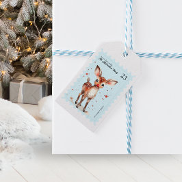 Vintage Frimärke Kitsch Reindeer Retro Namn jul Presentetikett