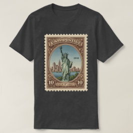 Vintage frimärke Staty Liberty T Shirt