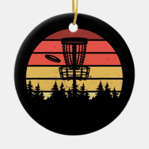 Vintage Frisbee Basket Disk Golf Sport Ultimate Julgransprydnad Keramik