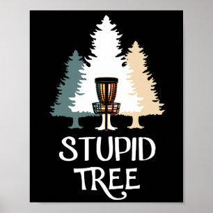 Vintage Frisbee Disk Golf Stupid Träd Poster