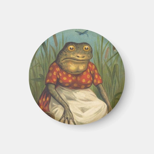 Vintage Frog Dam Magnet (Framsidan)