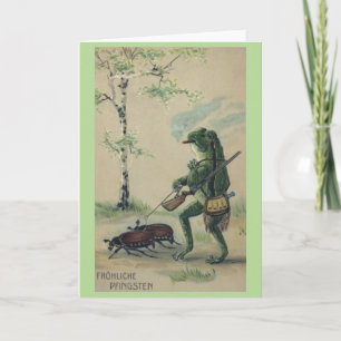 Vintage - Frog Enjoys utomhusen för pingst. Kort