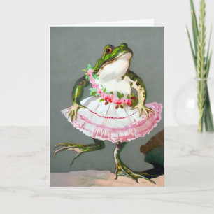 Vintage Frog i Anpassadet Dress Helgkort