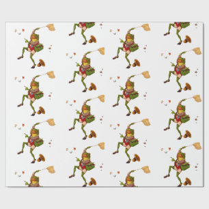 Vintage Frog Wrapping Papper Presentpapper