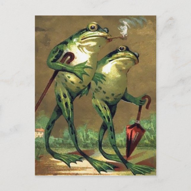 Vintage Frogs vykort (Framsida)