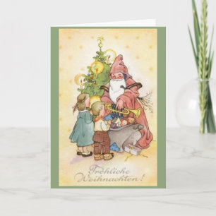 Vintage Fröhliche Weihnachten jul Kort