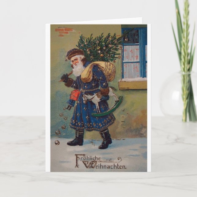 Vintage Fröhliche Weihnachten-julkort Helgkort (Framsida)